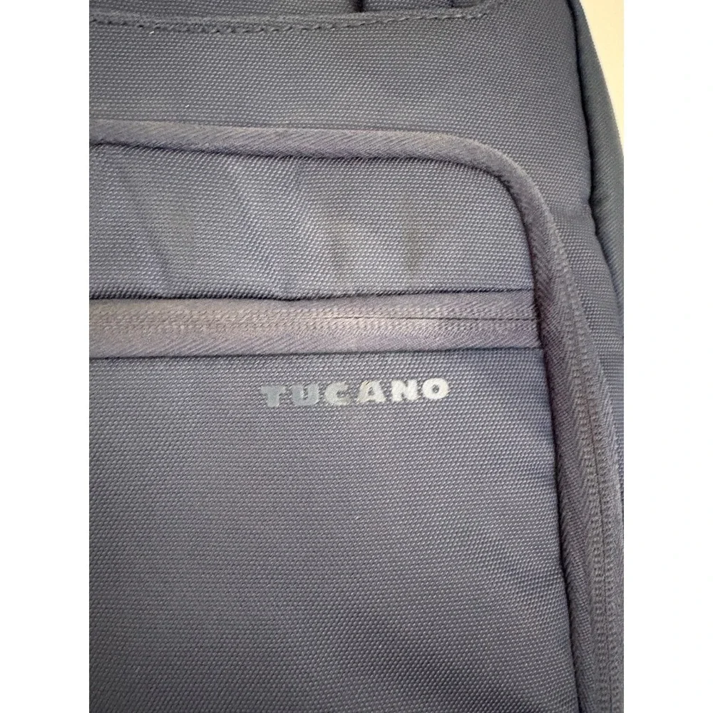 Tucano Work Out Vertical Slim Messenger Bag Navy Blue Nylon Tablet Laptop Case